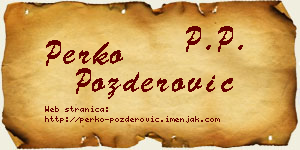 Perko Pozderović vizit kartica